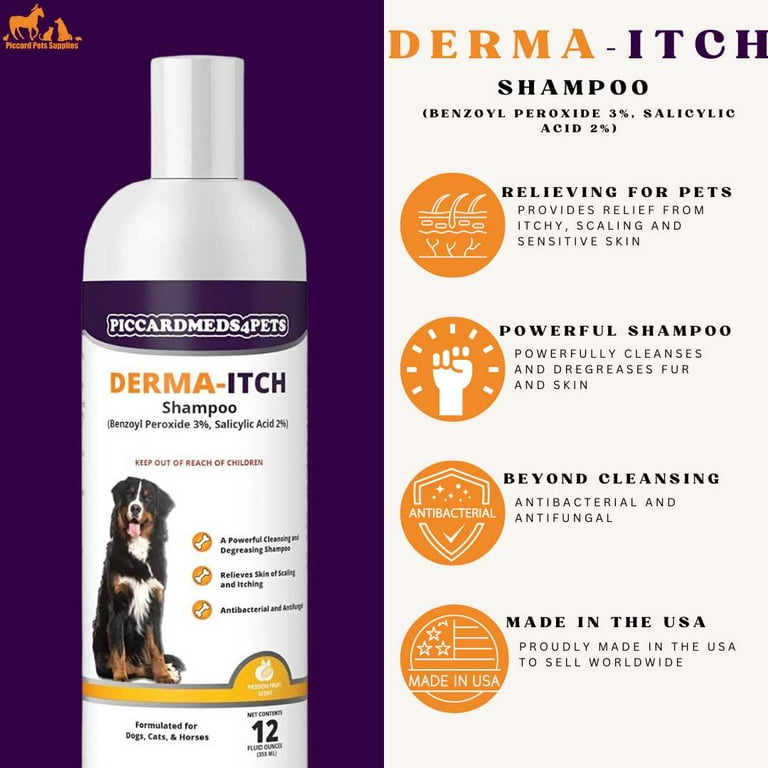 Piccardmeds4pets Derma Itch Benzoyl Peroxide 3 Shampoo 12oz