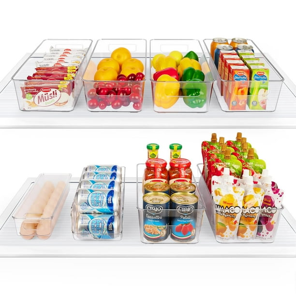 Set of 8 Refrigerator Organizer Bins, Vtopmart Clear Plastics Fridge
