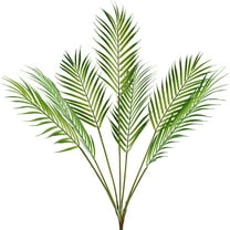 35'' Artificial Palm Leaves Plants, Large Fake Palm Tree with 7 Leaves, Tropical Leaves Palm Fronds Greenery Stems Plants for Home Wedding Garden Outdoor Jungle Hawaiian Party Decor
