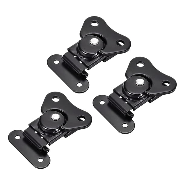 Pestillo de mariposa Twist de Unique Bargains, pintura por electroforesis de hierro, 1.61" x 1.50" negro, 3 piezas