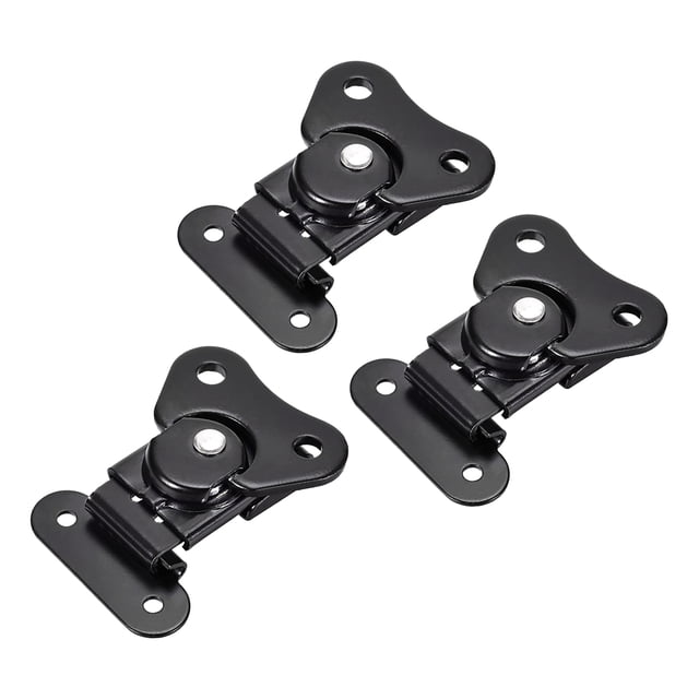 Pestillo de mariposa Twist de Unique Bargains, pintura por electroforesis de hierro, 1.61" x 1.50" negro, 3 piezas