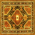 thumbnail image 1 of Ahgly Company Machine Washable Indoor Square Medallion Yellow Traditional Area Rugs, 7' Square, 1 of 4