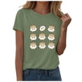thumbnail image 4 of DXOUPM T-Shirts pour Femmes Mignon Imprimé Boulette Col Rond Manches Courtes Hauts d'Été Doux, 4 of 4