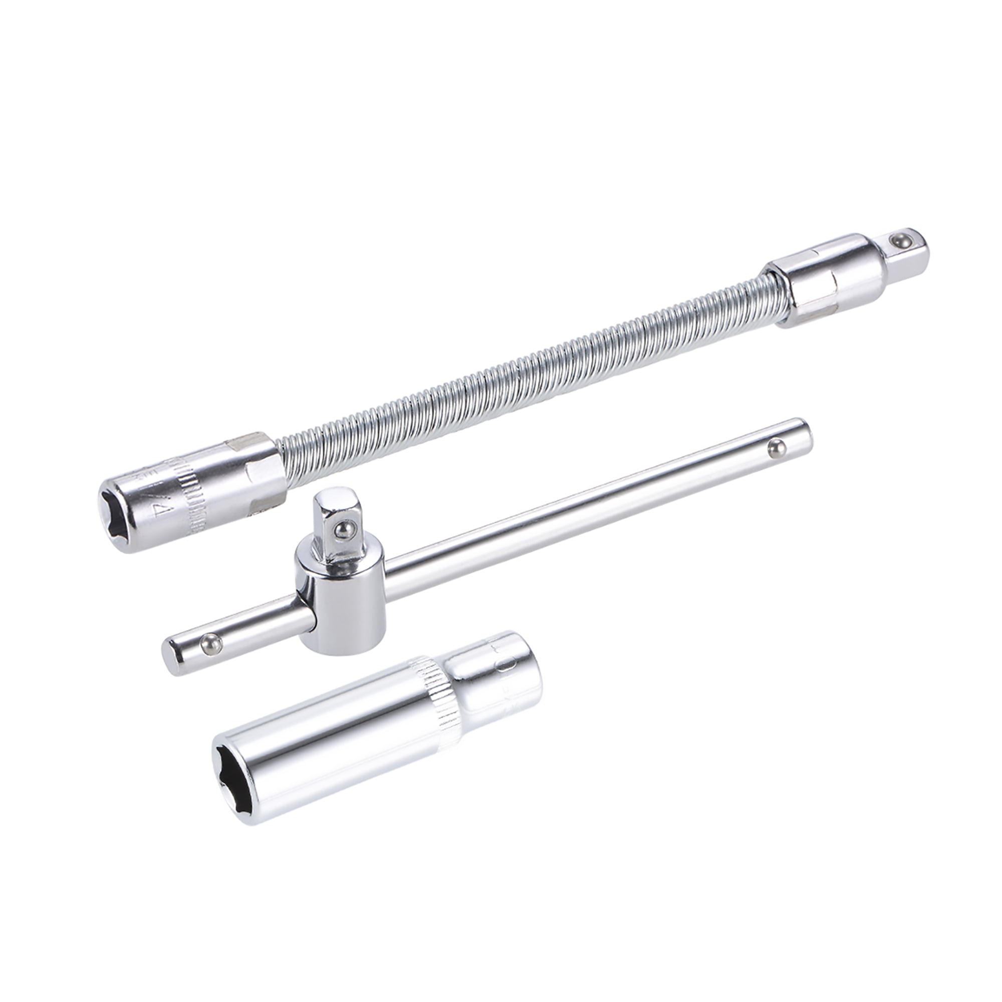 Socket Accessory Set, 10mm 6Point Deep Socket 4.5" Sliding Wrench Breaker Bar 6" Flexible