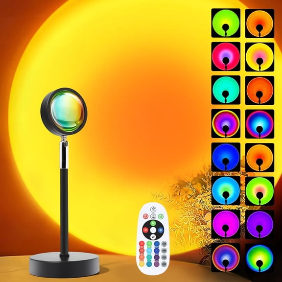 Sunset Lamp Projector, Rainbow Projection Led Lights with Remote, 16 Colors Multicolor Changing LED Night Light, Sunlight Light for Photography Selfie Party, Home Bedroom Decor Xmas Gifts Women