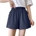 thumbnail image 3 of TRUBKH shorts for women athletic shorts for women cotton shorts for woman womens shorts casual bermuda shorts for women Blue L, 3 of 8