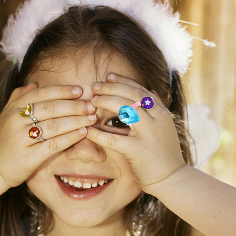Girl Jewelry Toys Kids Bulk Gemstone Rings Toddler Pretend Play Children s Resin Plastic