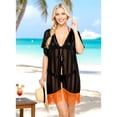 thumbnail image 4 of HAPPY BAY Women's Summer Beach Open Front Maternity Beachwear Duster Kimono Cardigan XL-XXL Black, Solid, 4 of 5
