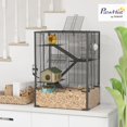 thumbnail image 2 of CHENZM Large Hamster Cage with 9" Deep Tempered Glass Bottom, 4 Tiers Hamster Tank with Running Wheel, Hut, Water Bottle, Dish, Rat Cage for Syrian, Dwarf, Gerbils, Mouse, 24" x 16" x 31.5", Black, 2 of 9