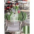 thumbnail image 6 of Outdoor Tablecloth with Umbrella Hole Zipper Forest Green Ombre Stripe Round Tablecloth 60" Waterproof Outside Table Cloth Farmhouse Simple Striped Patio Table Cover Tablecloths for Picnic Party, 6 of 8