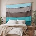thumbnail image 3 of Aqua Grey Tapestry for Bedroom Wall Hanging Tapestry, Vintage Stripe Farmhouse Wood Grain Ombre Ceiling Backdrop Tapestries Poster Blanket Wall Decor for Teens Room Living Room Dorm 51" x 59", 3 of 8