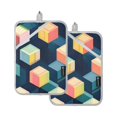 thumbnail image 7 of Yayeee Pot Holders Kitchen Heat Resistant with Pocket 7"x9.8" Cotton Oven Cooking Hot Pads, Blue Cubes, 7 of 7