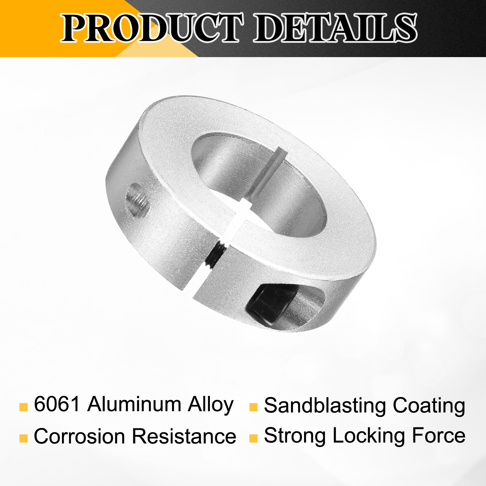 Uxcell 4pack Single Split Clamp-On Shaft Collar 12mm Bore One-Piece Clamping Collar, 30mm OD, 10mm Thickness, Aluminum Alloy Set Screw Split Collar Clamp