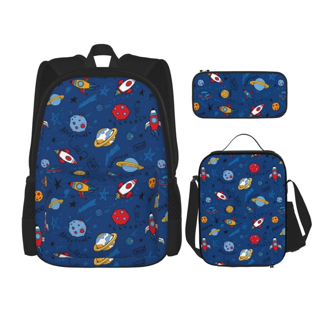 Balery Space Mochila Escolar 3 en 1 para Niños - Mochila Resistente con Lonchera Térmica y Estuche - Mochila Escolar para Niños y Niñas