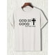 thumbnail image 3 of 1pc Men'S Casual Crew Neck T-Shirt with "God is Good All The Time" Print, Slight Stretch, Regular Fit, Summer Fashion Top, 3 of 8