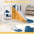 thumbnail image 4 of Costway 7 in 1 L-shaped Toddle Swing and Slide Set with Swing, Basketball Hoop & Telescope Blue+White, 4 of 9
