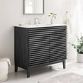 thumbnail image 2 of Sink Vanity Cabinet, Dark Grey Gray White, Wood, Mid Century Hotel Bedroom Bathroom, Modern Contemporary HB33381, 2 of 9