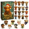 thumbnail image 2 of XINGXIANG 2025 Highland Cow Advent Calendar, 24-Day Surprise Countdown To Christmas, 2D Acrylic Highland Cow Christmas Tree Ornament, Perfect for Christmas Home Decor(A), 2 of 7