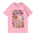 thumbnail image 4 of Halloween Shirts Women Oversized Spooky Season Ghost T-Shirt | Oversized Halloween Shirts for Women Funny Pumpkin Ghost Skull Graphic Tees Fall Casual Short Sleeve Tops Pink M, 4 of 5