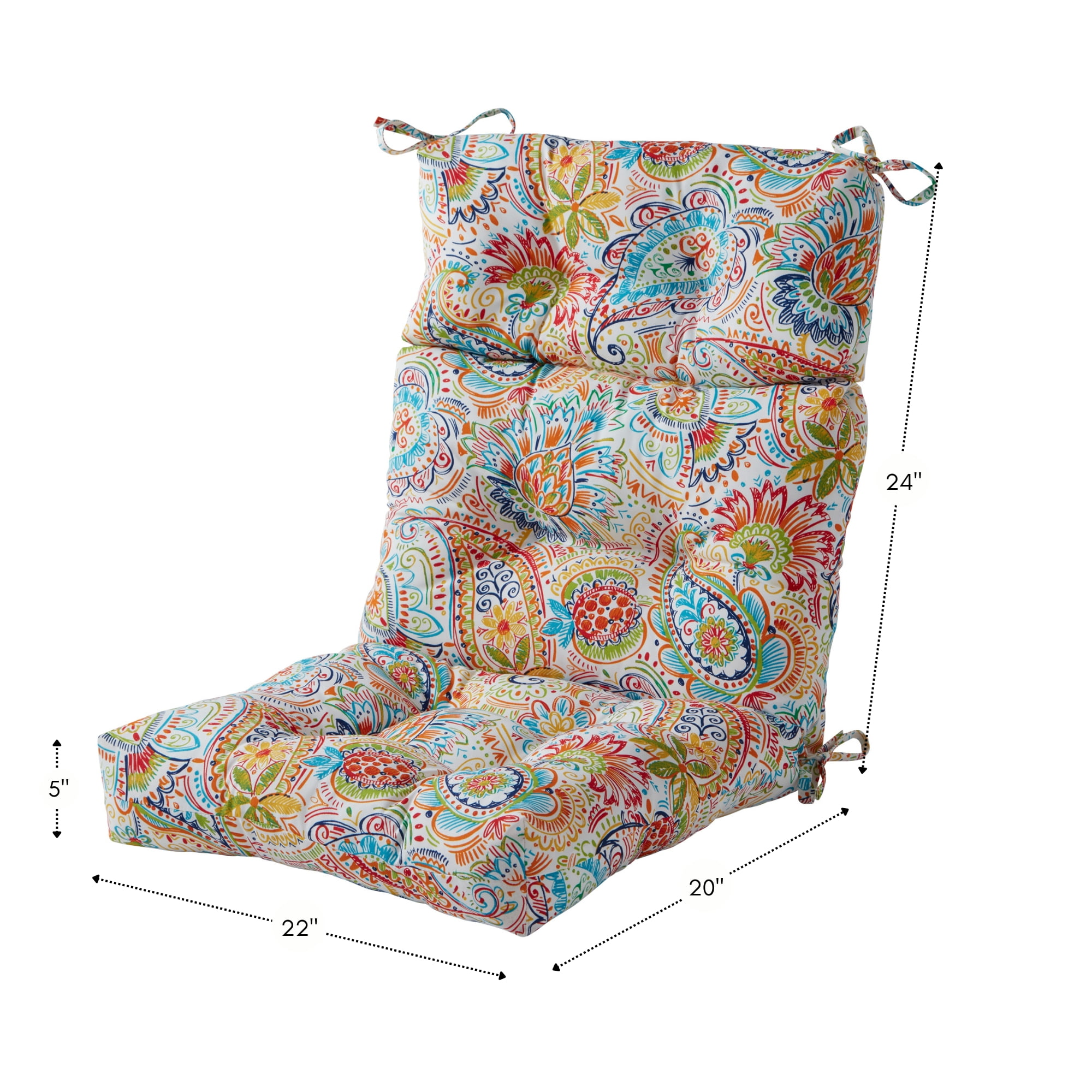 Greendale Home Fashions Outdoor 44'' x 22'' High Back Chair Cushion, Jamboree