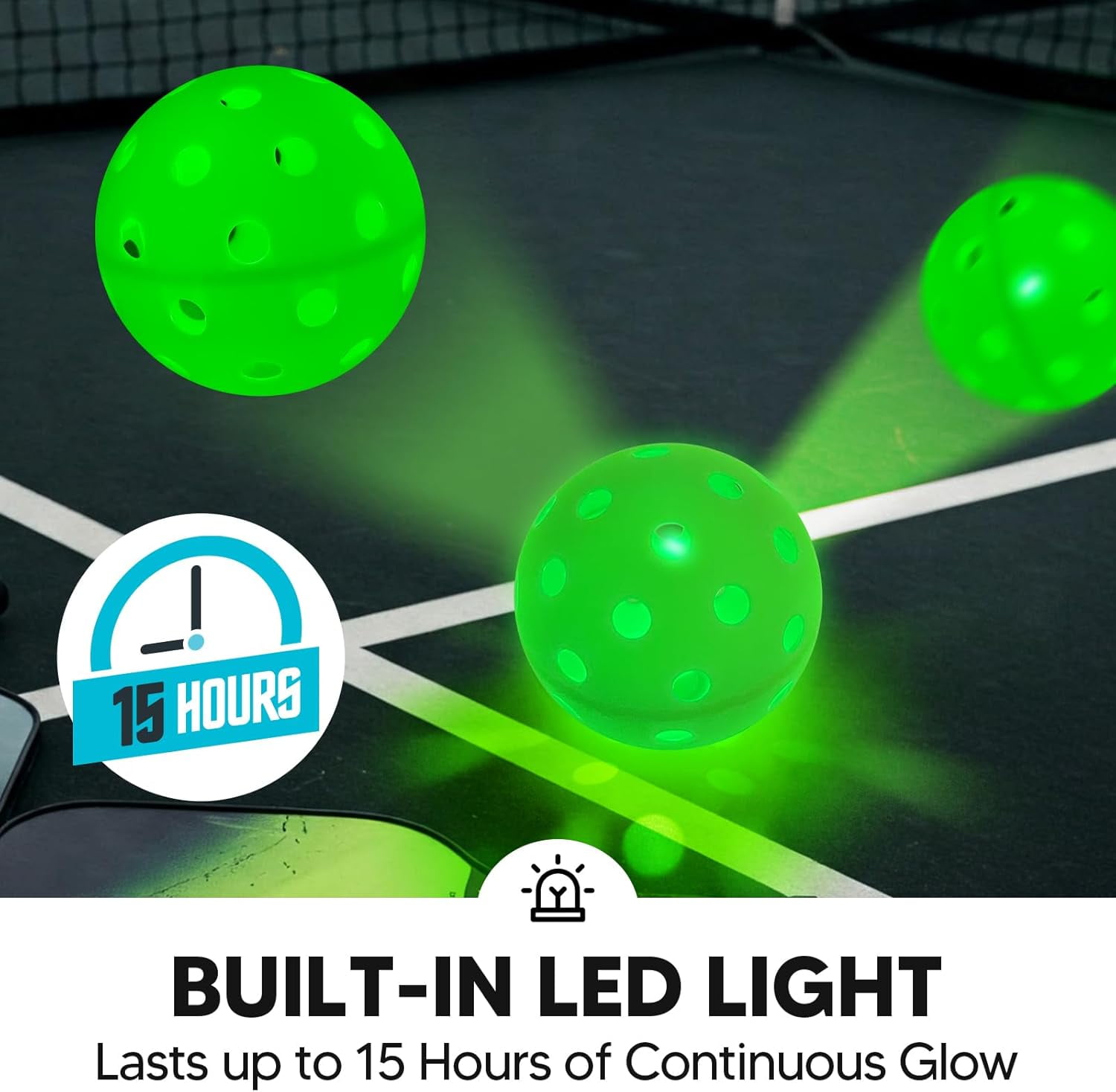 Glow in The Dark Pickleballs Light up Pickleball Balls Indoor Outdoor Pickleballs Usapa Approved, Pickle Balls 4 Pack Sports Equipment Gifts for Pickleball Lovers