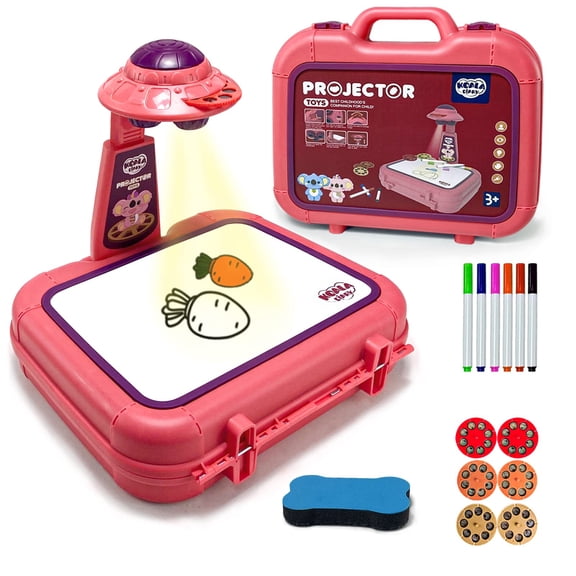 Drawing Projector Table for Kids, Handbag Design LED Projector, Educational Early Learning Sketch Doodle Board, Painting Toy for Boys and Girls