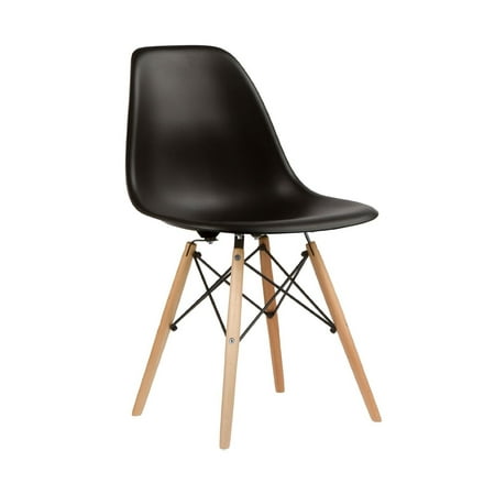Nicer Furniture Set Of 4 Black Eames Style Side Chair With Natural