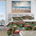thumbnail image 3 of Designart "Paradise Of Flamingo Dreams" Pink Tropical Bedding Covert Set - Tropical Bed Set With 2 Shams, 3 of 5