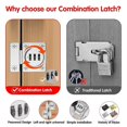 thumbnail image 3 of Cerradura de combinación sin llave para puerta de gabinete Cerradura mecánica con código de acceso de 3 dígitos para gabinete Ki Silver, 3 of 5