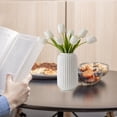 thumbnail image 5 of White Ceramic Vase Modern Home Decor, Elegant White Vase for Flowers & Table Centerpieces for Dining Room, 5 of 9