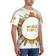 thumbnail image 2 of Bixox Men's World Travel3 Printed Short Sleeve Skinny Athletic T-Shirt, 2 of 6