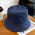 thumbnail image 5 of Casual Winter Soft Plush Corduroy Sun Cap Panama Hat Fisherman Cap Bucket Hat WINE RED, 5 of 8