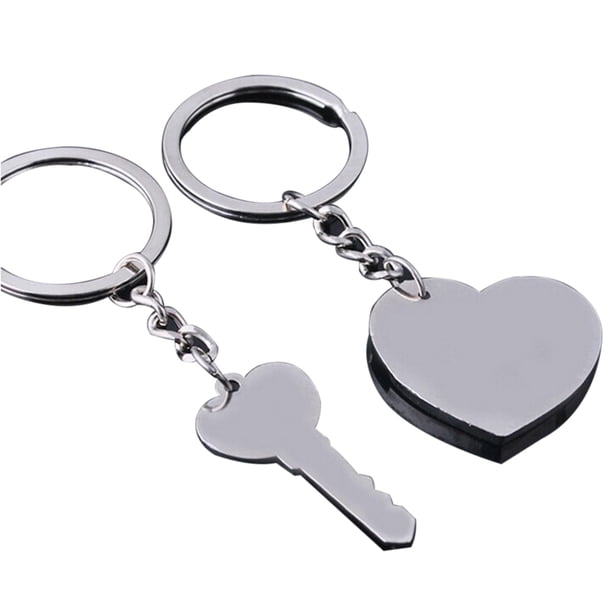 KAKOWELY Llavero de pareja, regalo para enamorados, San Valentín, aniversario de bodas o cumpleaños (plata)
