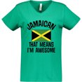 thumbnail image 3 of Inktastic Jamaica Awesome Jamaican Women's V-Neck T-Shirt, 3 of 5