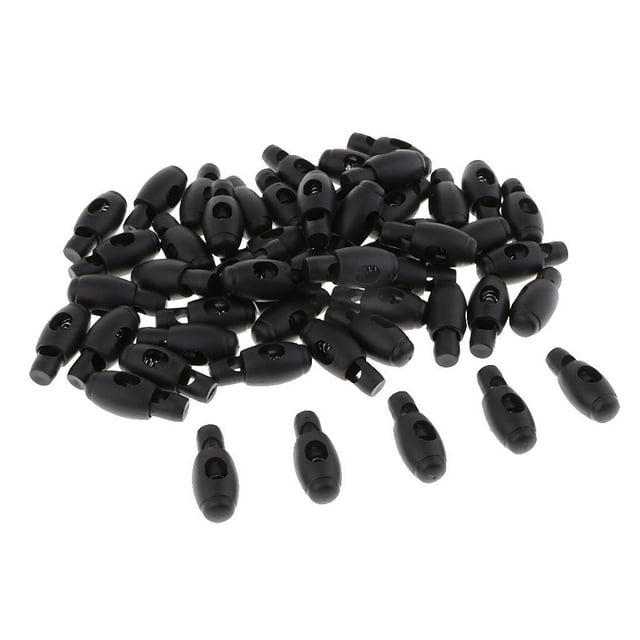 50pcs Cerraduras de Cordón de Cuerda Hebilla de Primavera Botón Antideslizante Hugo Alternar tope de muelle