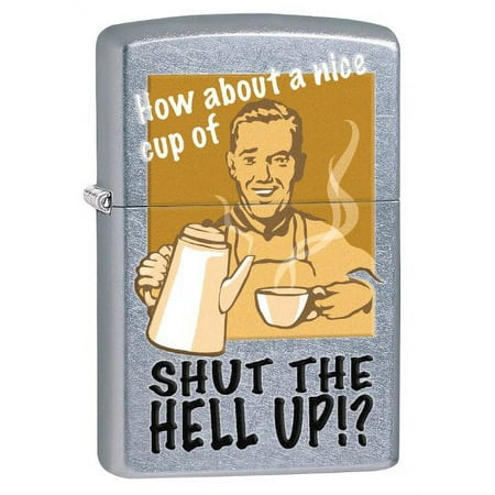 Zippo Shut up Lighter, Street Chrome