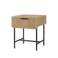 thumbnail image 2 of Walker Edison 18.5" Reeded 1-Drawer Side Table - Coastal Oak/ Black, 2 of 11
