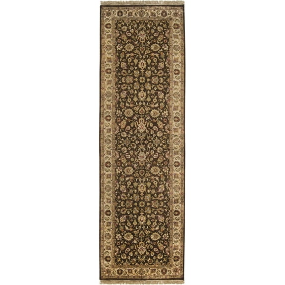 Surya Heirloom Wool Area Rug HLM-6001 Brown Vines Leaves 2' x 8' Rectangle