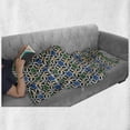 thumbnail image 5 of Moroccan Soft Flannel Fleece Throw Blanket, Geometric Hexagonal Pattern Stars Style Eastern Zellige Art, Cozy Plush for Indoor and Outdoor Use, 50" x 70", Green Blue Black, by Ambesonne, 5 of 5