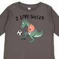 thumbnail image 4 of Inktastic I Love Soccer-Dinosaur in Orange Boys or Girls Long Sleeve Toddler T-Shirt, 4 of 5