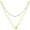 Gold-A, variant on Initial Necklace for Women, Layered 14K Gold/Platinum Plated Tiny A-Z Letter Pendant Necklaces, 14" Bead Chain + 16" Heart Initial Necklaces Waterproof Personalized Monogram Name Jewelry Gifts