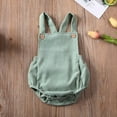 thumbnail image 3 of Douhoow Newborn Baby Corduroy Sleeveless Romper Solid Color Backless Cross Strap Jumpsuit 0-24M, 3 of 8
