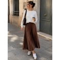 thumbnail image 2 of Women's pleated midi skirt, casual summer style, 2 of 7