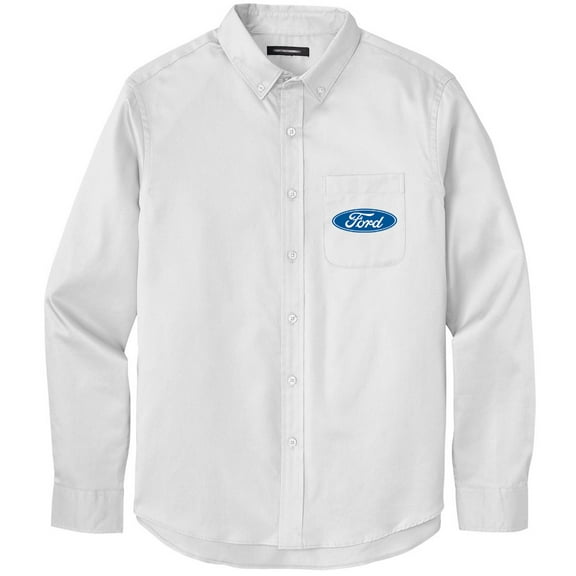 Men's FORD OVAL LOGO Twill Shirt with Pocket, Large White