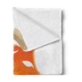 thumbnail image 2 of Zodiac Capricorn Soft Flannel Fleece Throw Blanket, Silhouette of Goat with Horns Abstract Animal Illustration, Cozy Plush for Indoor and Outdoor Use, 60" x 80", Orange Beige and White, by Ambesonne, 2 of 5