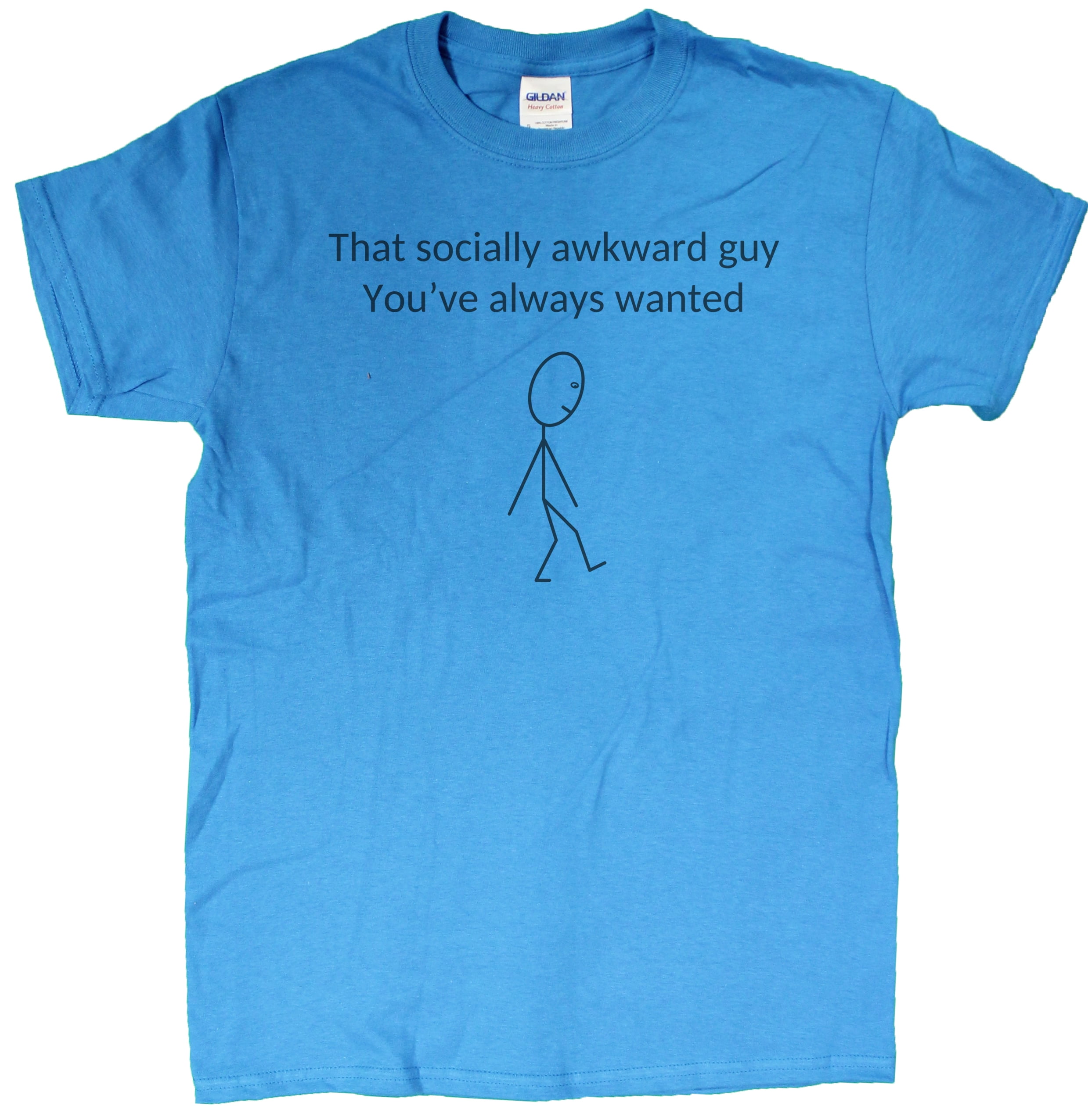 Men's Socially Awkward Funny Nerd T-shirt (Sapphire, Small) 