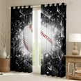 thumbnail image 2 of Baseball Window Curtains & Drapes Baseball 30%-50% Blackout Curtains 42"x63" Set of 2 Panels for Teens Bedroom Decor Sports Game Curtains Cool Sports Baseball Gaming Window Treatments, 2 of 5