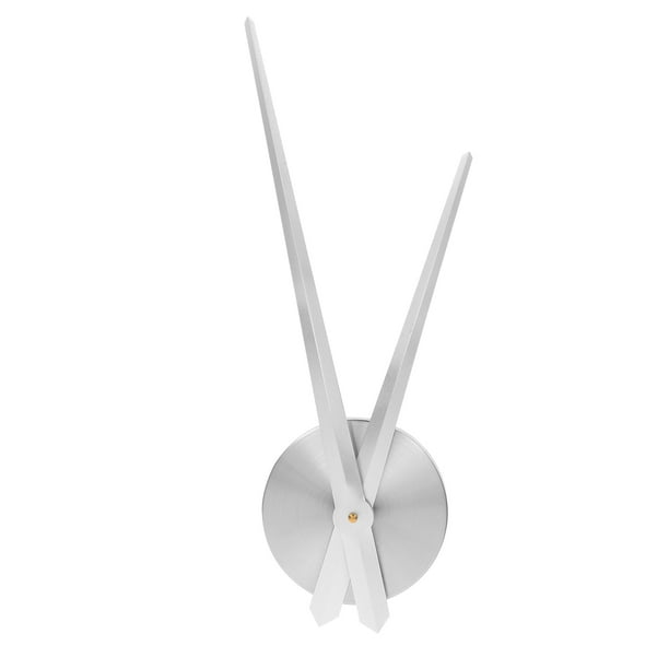 GOOHOCHY Reloj de pared grande de punto de cruz con agujas y manecillas, ideal para decoración del hogar en 3D, con mecanismo de cuarzo y accesorios (plateado, sin batería).