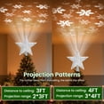 thumbnail image 2 of Christmas Tree Topper, 10” Snowflake Tree Toppers Lighted Indoor with Rotating 3D Snowflake LED Projector Hollow Glitter Lighted for Tree Christmas Decorations Holiday, Sliver, 2 of 10