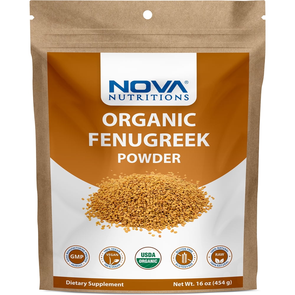 Nova Nutritions Certified Organic Fenugreek Seed Powder 16 OZ (454 gm
